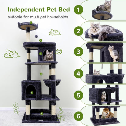 S72 Heavy Duty Cat Trees for Large Cats 20 Lbs+, Dark Gray
