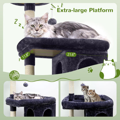 S72 Heavy Duty Cat Trees for Large Cats 20 Lbs+, Dark Gray