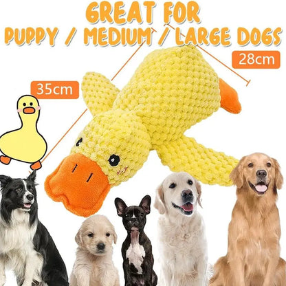 MRWJ 2026 New Yellow Calming Duck Plush Dog Toy - Durable Chew, Interactive Quacking Sound, Cozy Indoor Sleep Pillow for Naps