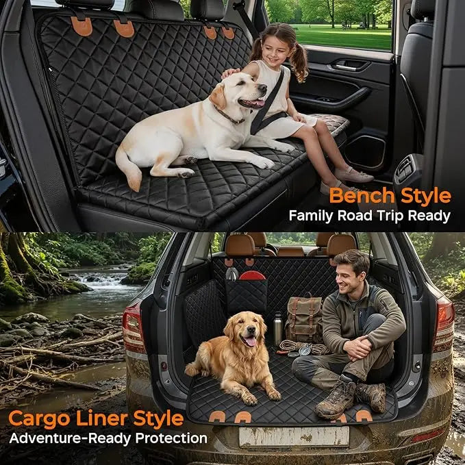 Dog Car Seat Cover - Universal Fit, Waterproof, Scratchproof, Non-Slip, Washable Pet Back Seat Travel Mat for All Seasons, Pet Car Accessories